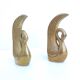 Pair of brass swan books greenhouse