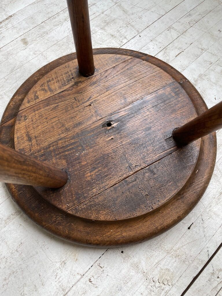 French tripod oak stool 50