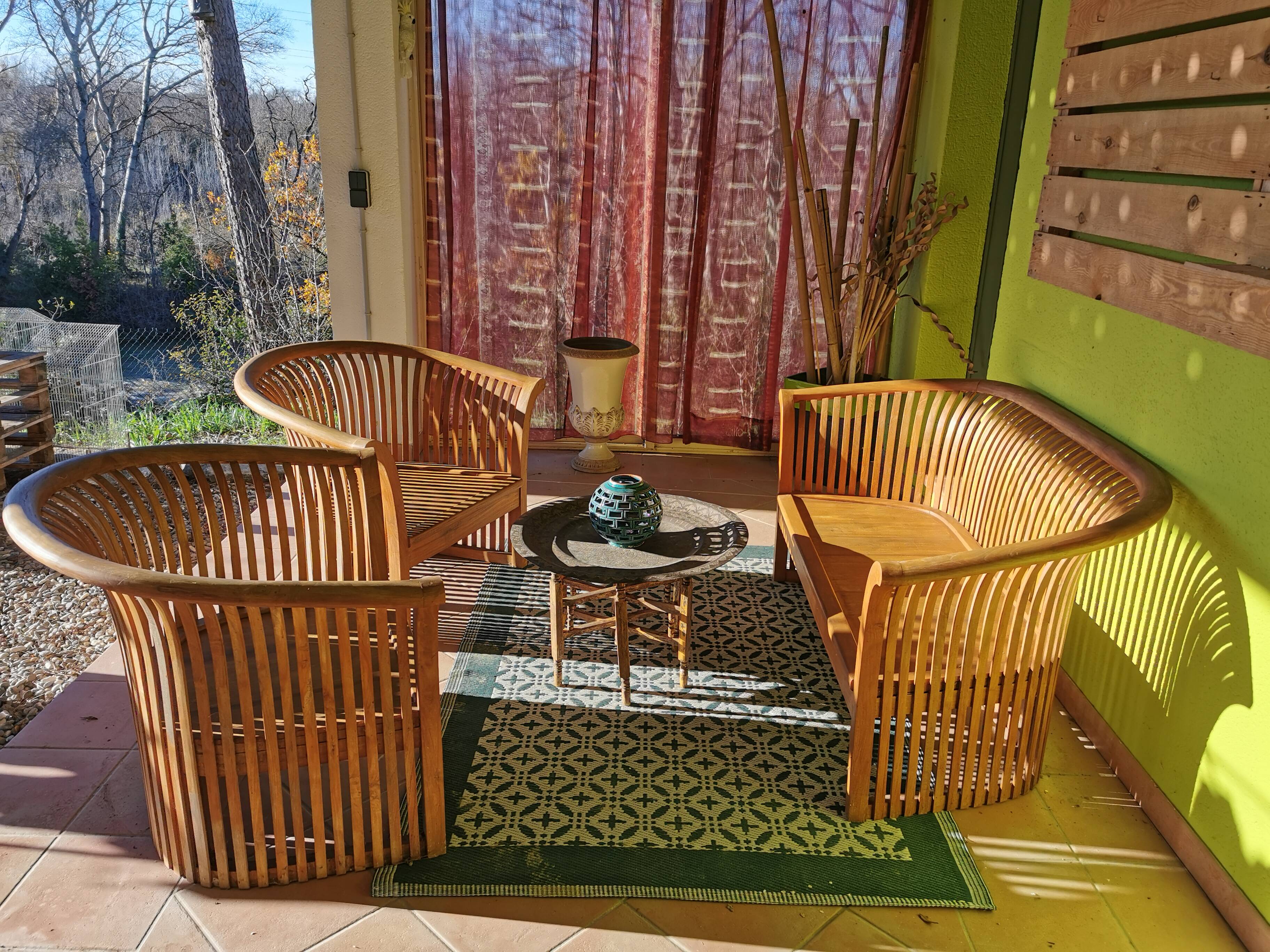 Teak garden furniture