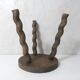 antique solid wood stool with twisted legs