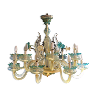 Magnificent rare old imposing chandelier Murano Venice.