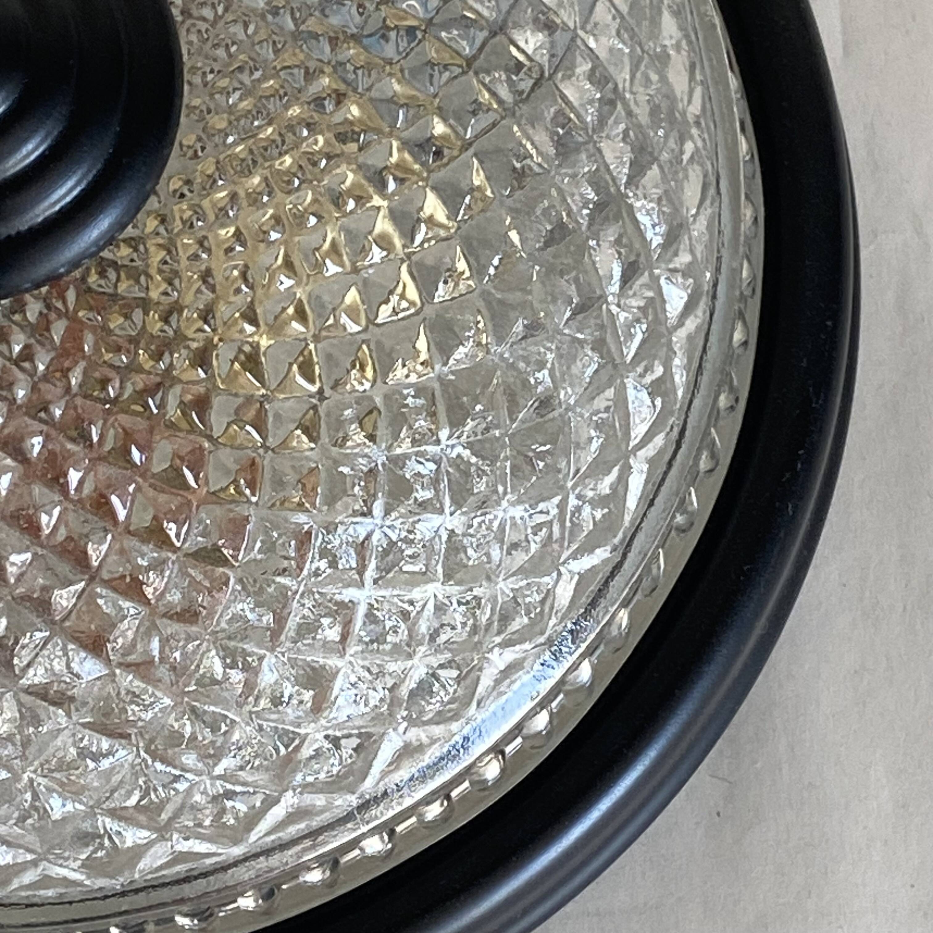 Small glass ceiling light from the 1980s, antique transparent light fixture