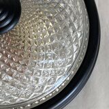 Small glass ceiling light from the 1980s, antique transparent light fixture