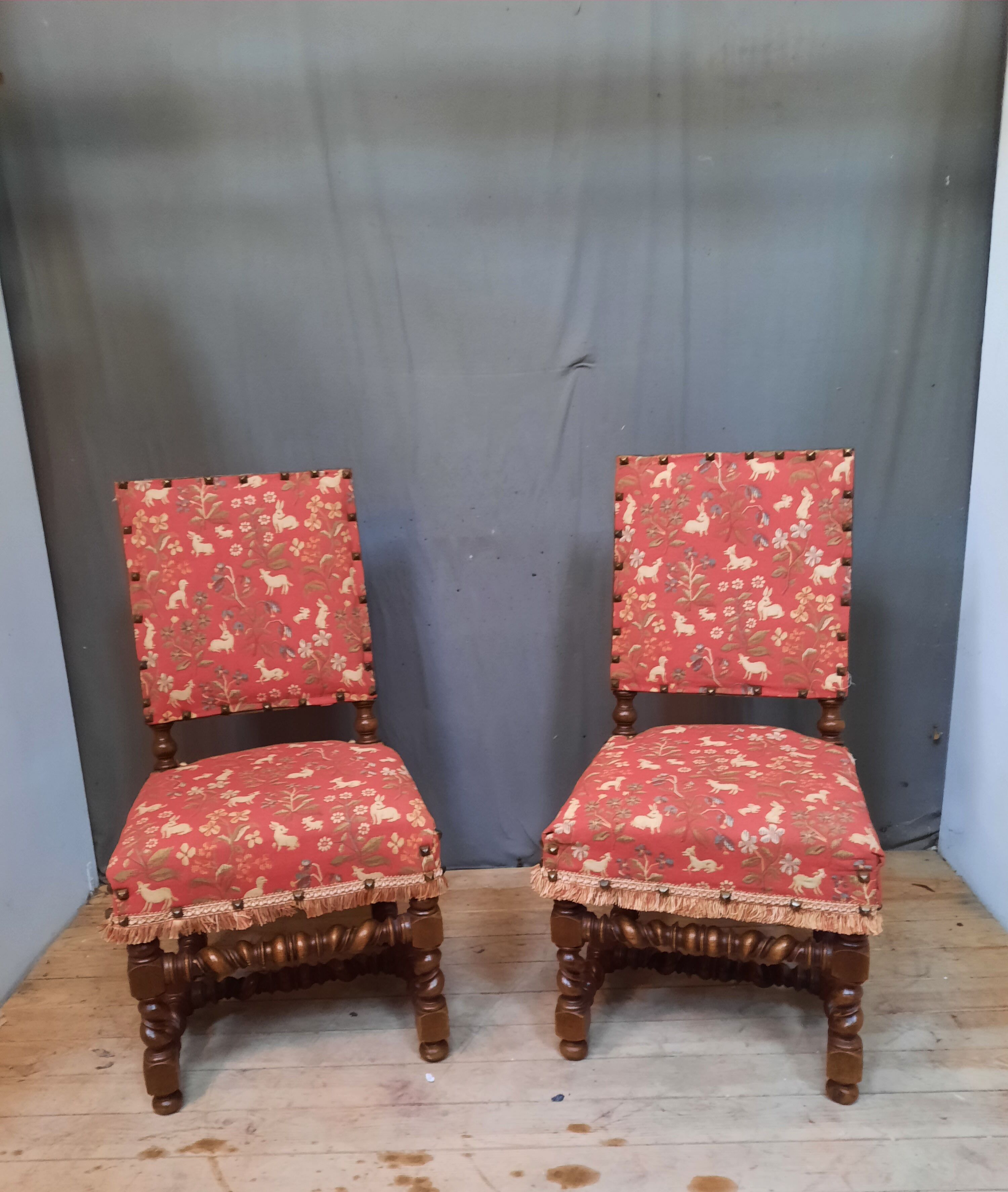 Pair of Louis XIII style chairs