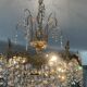 Lustre cascade de pampilles en bronze et cristal
