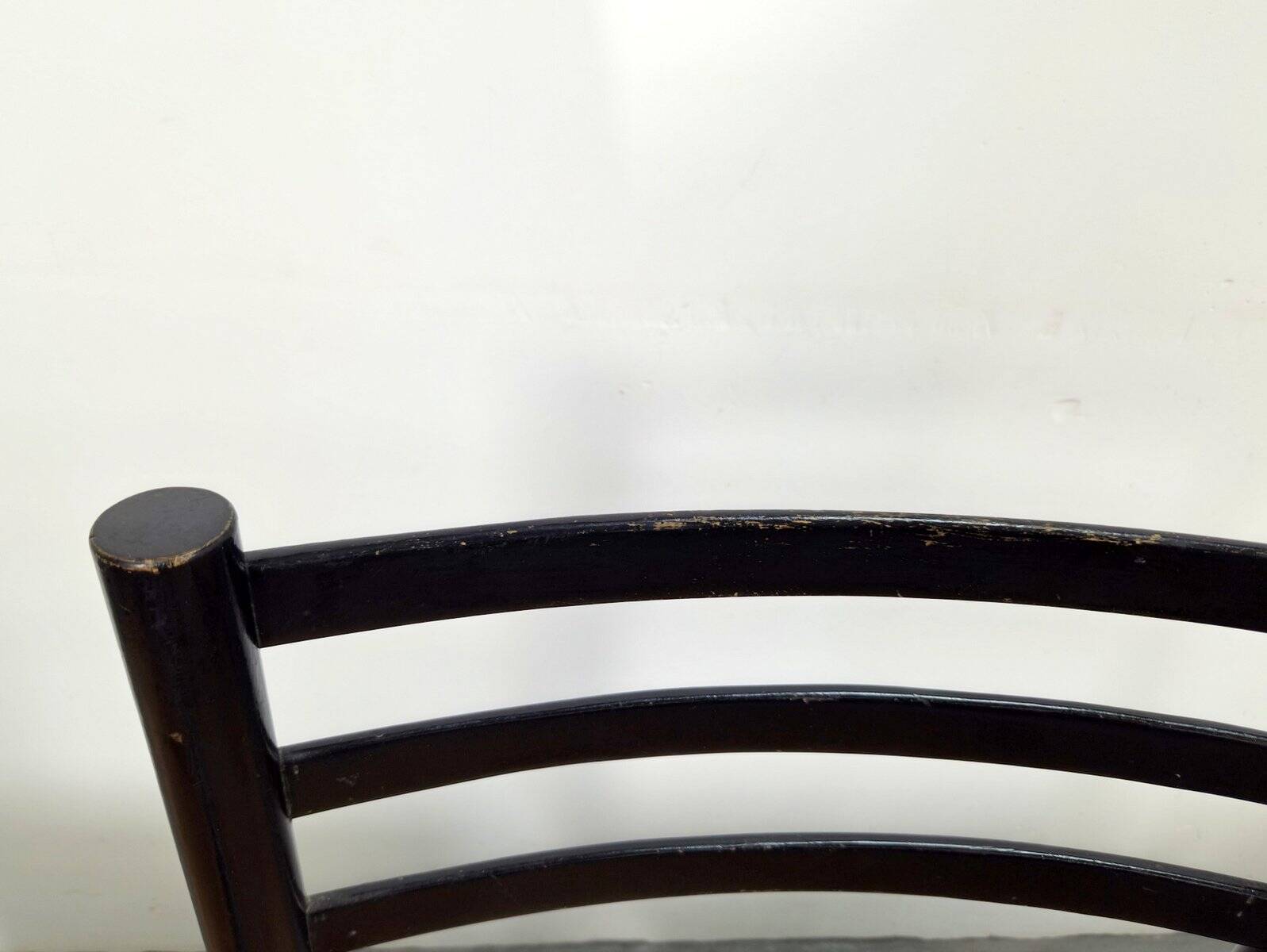 Mid-Century Dining Ladder Chairs with Rush Seats, 1960s, Set of 4