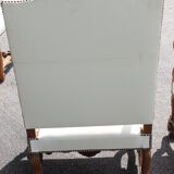 Pair of white skai armchairs
