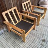 Paire de fauteuils en bois PIN