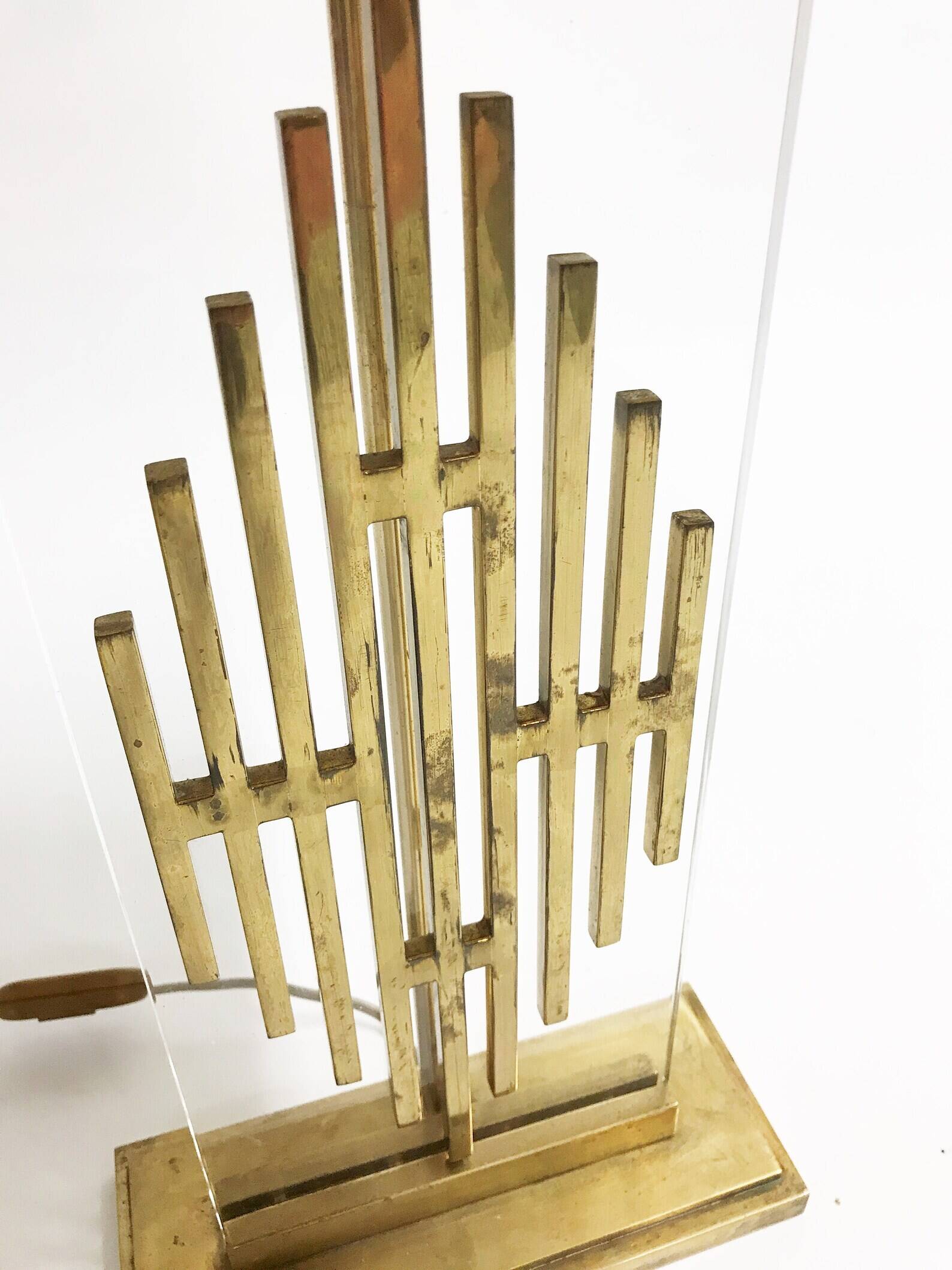 Vintage bronze table lamp, 1960s