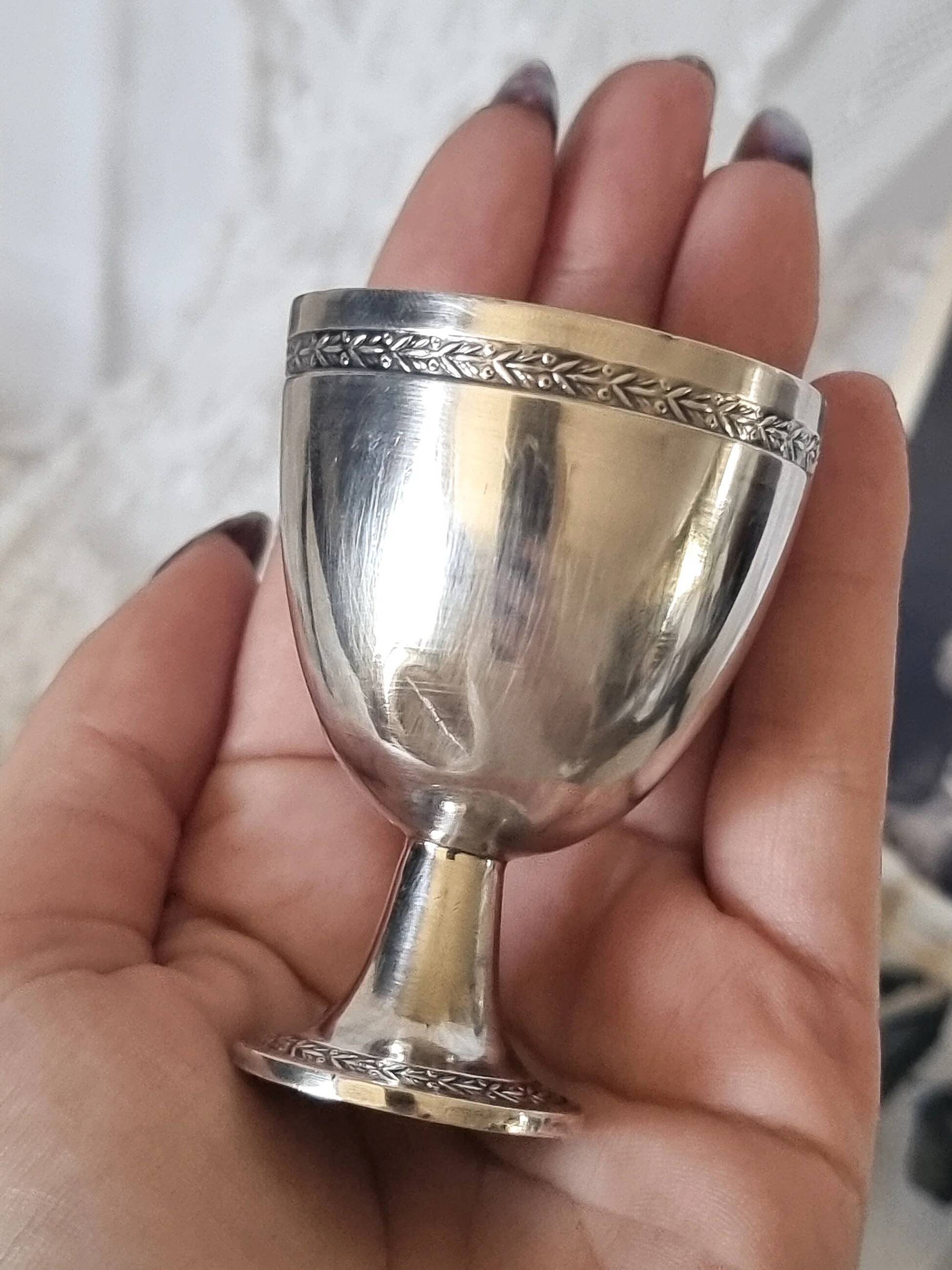 Silver-plated egg cups