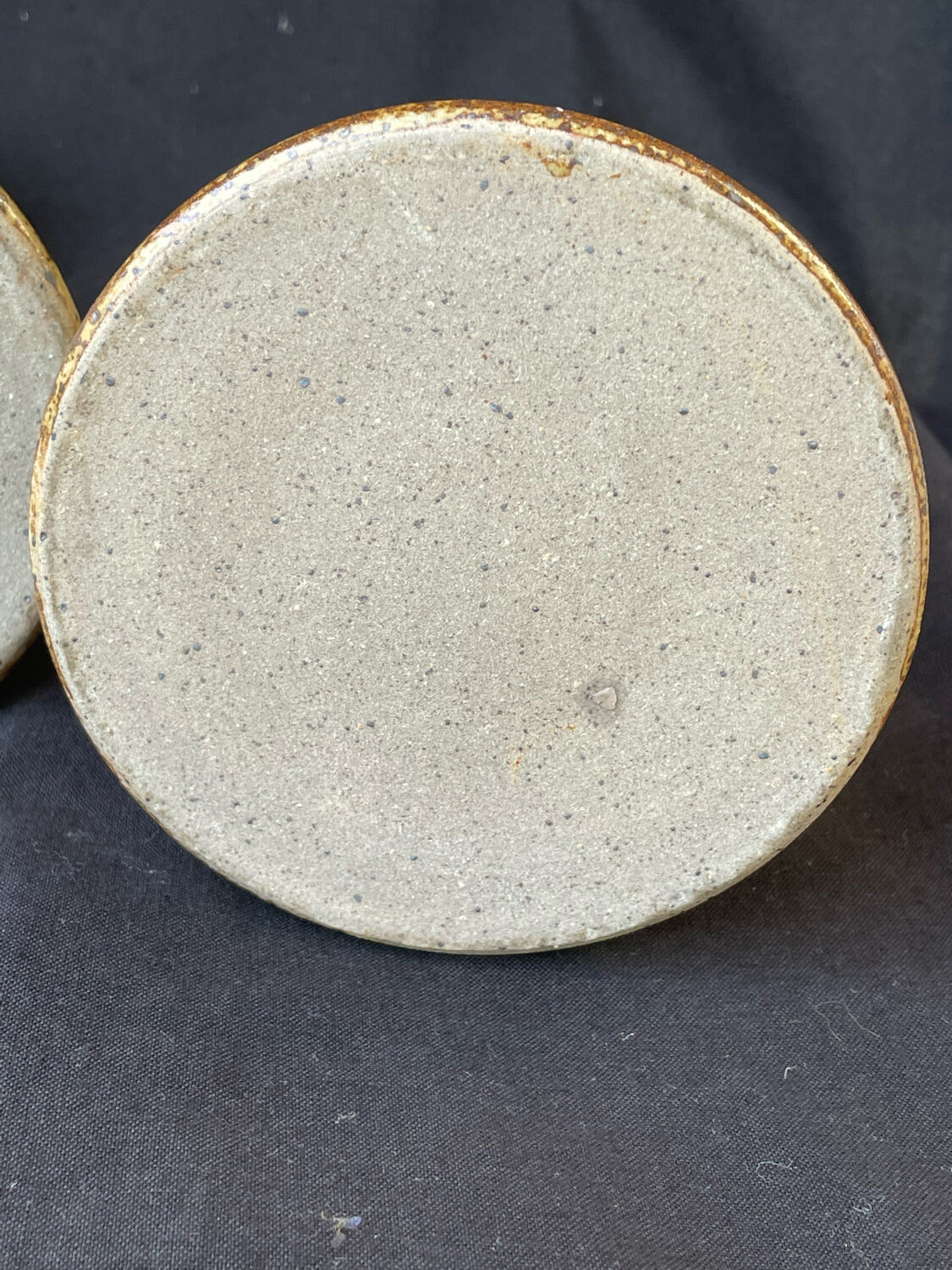 Pair of speckled stoneware candlesticks from the 70s