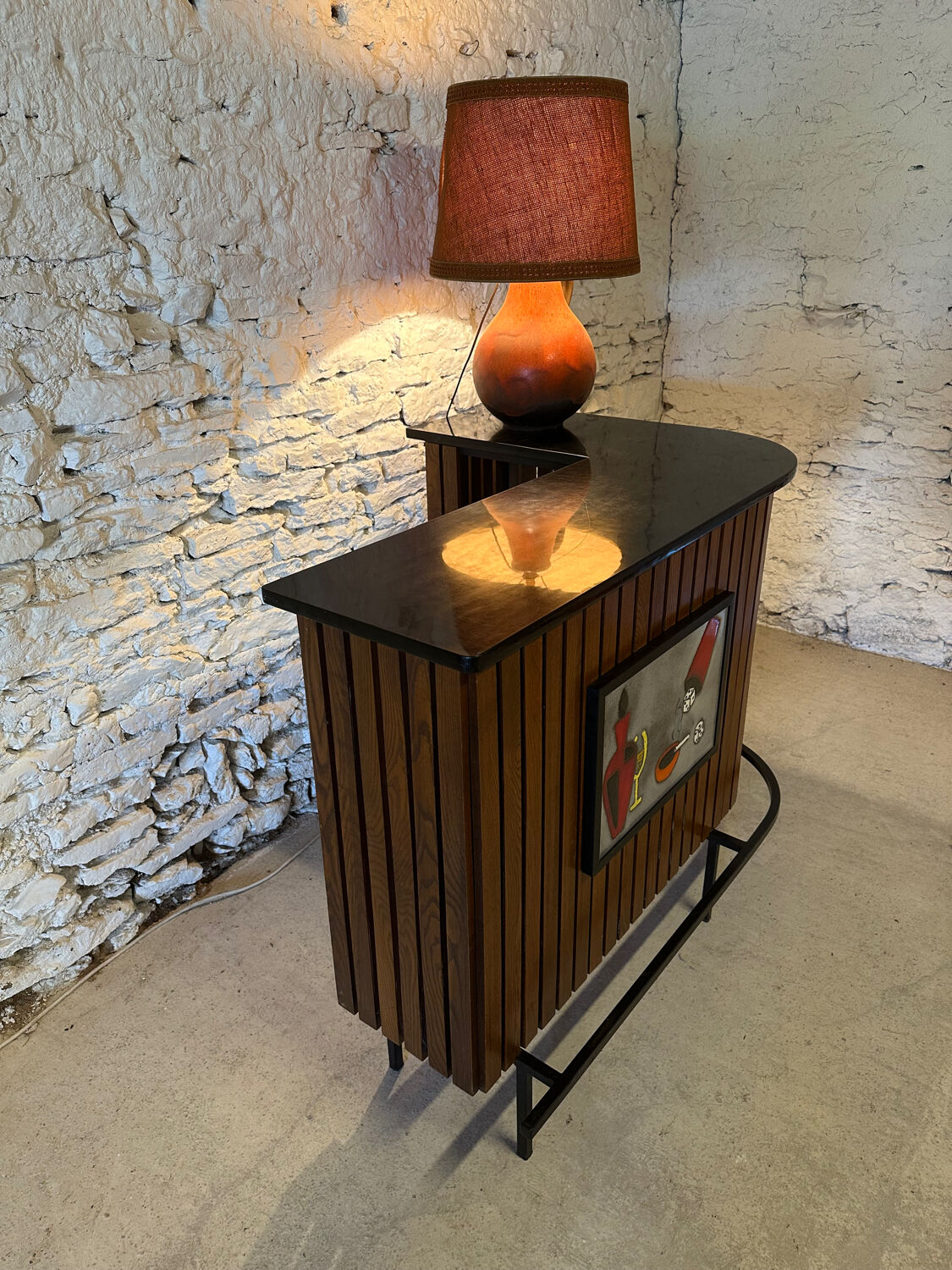 Vintage 1960 ceramic corner bar