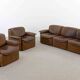 Canapé modulable De Sede DS-12 en cuir cognac, années 70