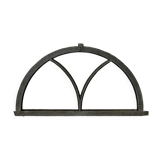 Old arched anthracite grey window