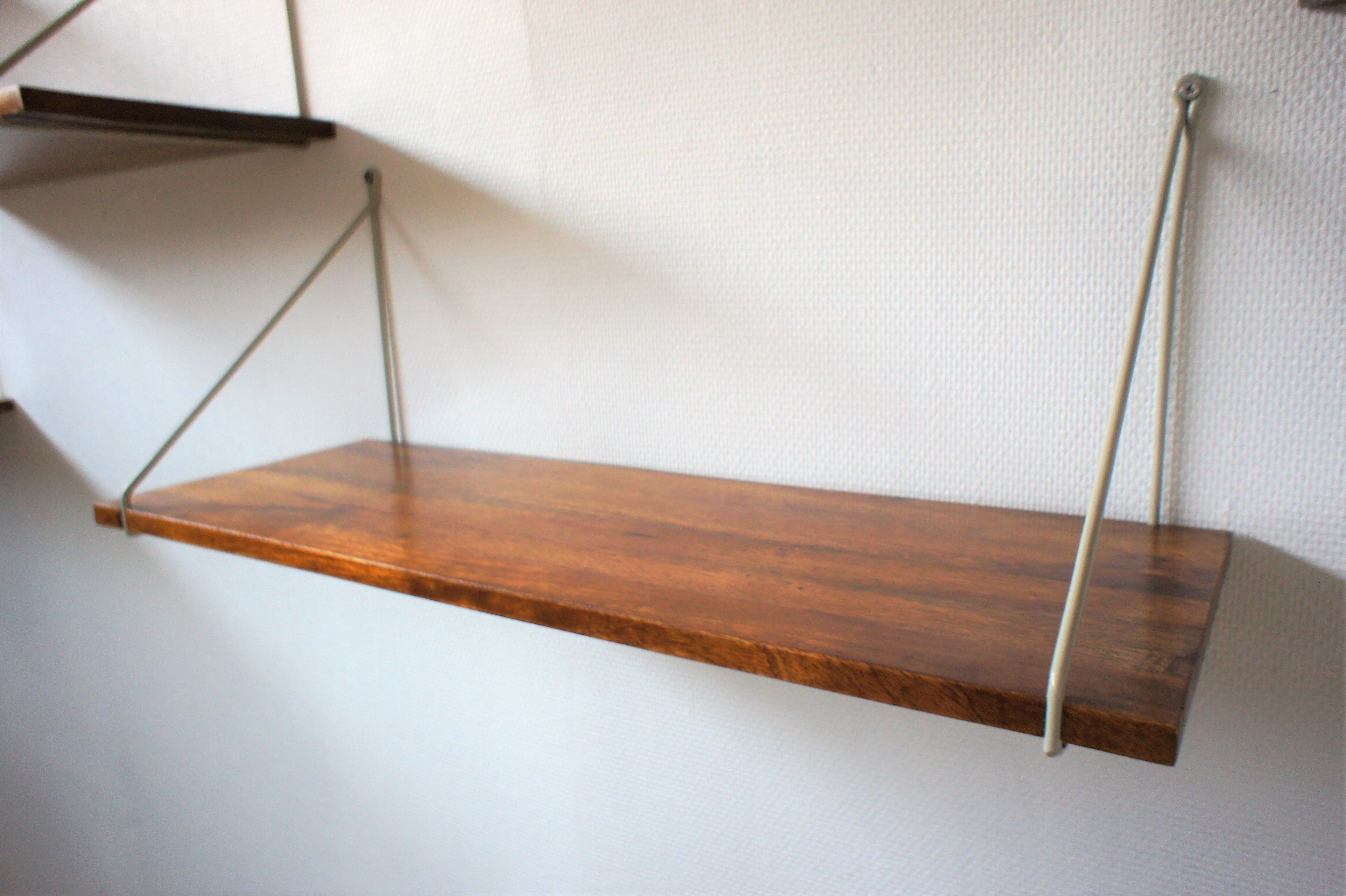Series of 6 modular shelves in exotic wood
