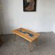 Rattan and ceramic coffee table, 60s