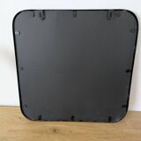 Black metal square mirror, industrial style