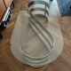 70s oval design coffee table in glass with chrome legs