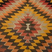 5x8 Orange & Brown Tribal Vintage Kilim Rug, 149x253Cm