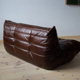 Togo brown leather set designed by Michel Ducaroy 1973