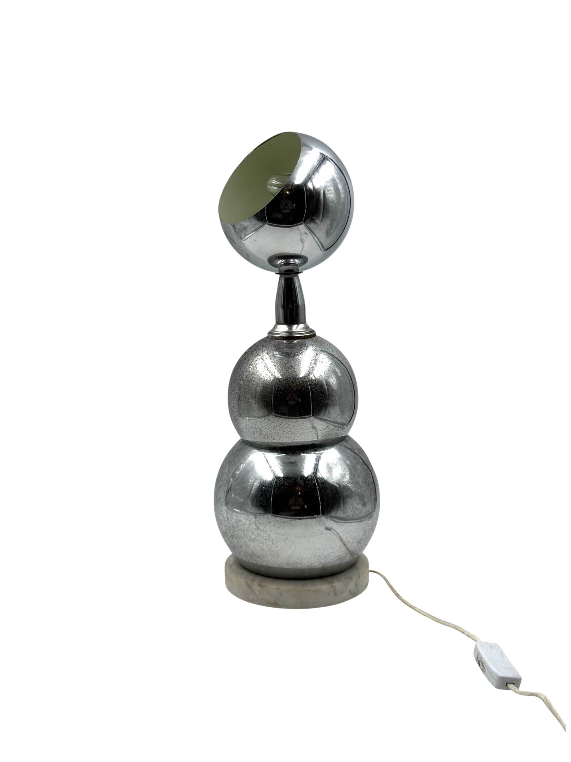 Space age chrome table Lamp, France 1970s