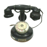 Burgunder column phone in Bakelite and black metal