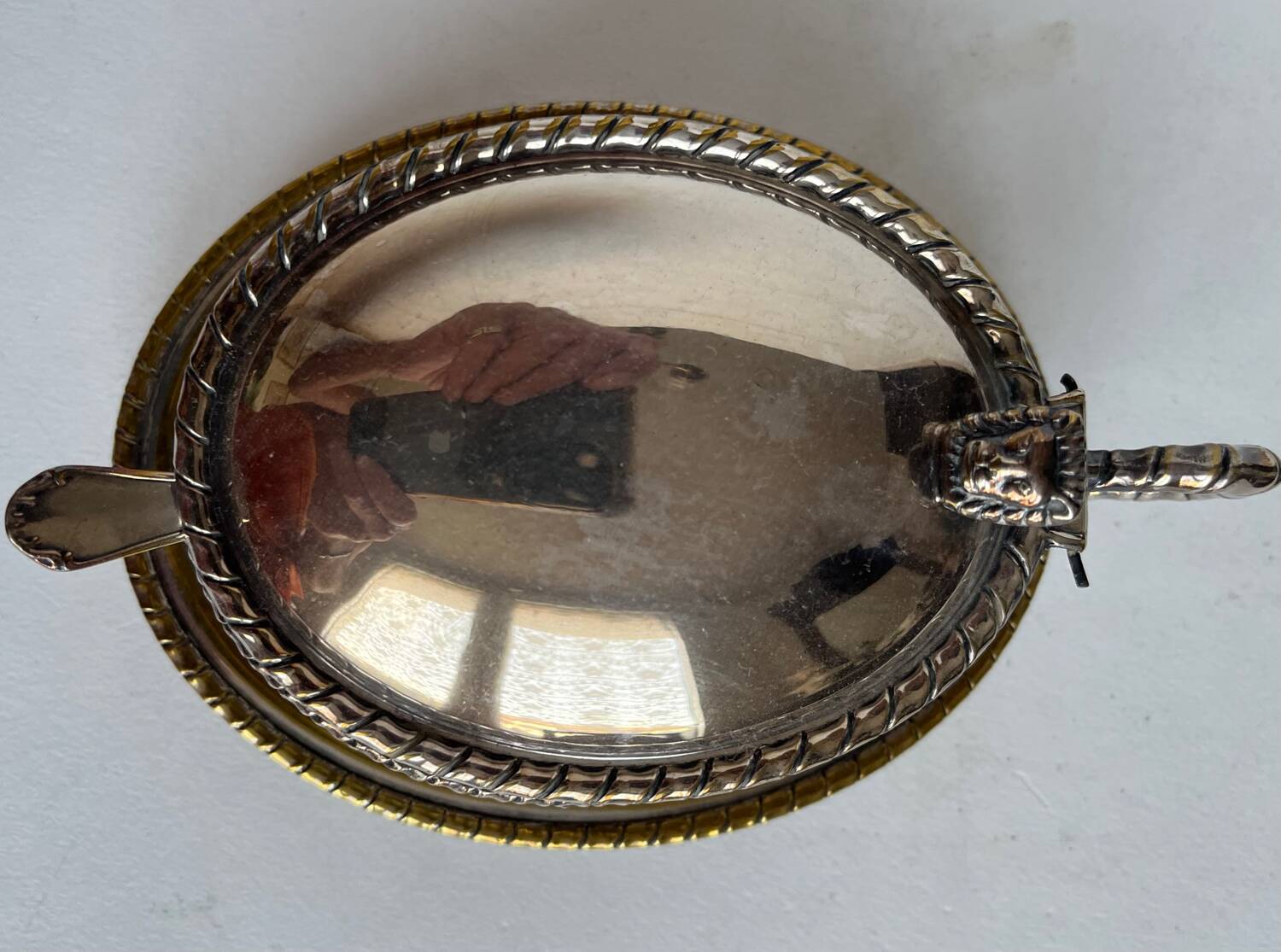 Glass and silver-plated sugar bowl