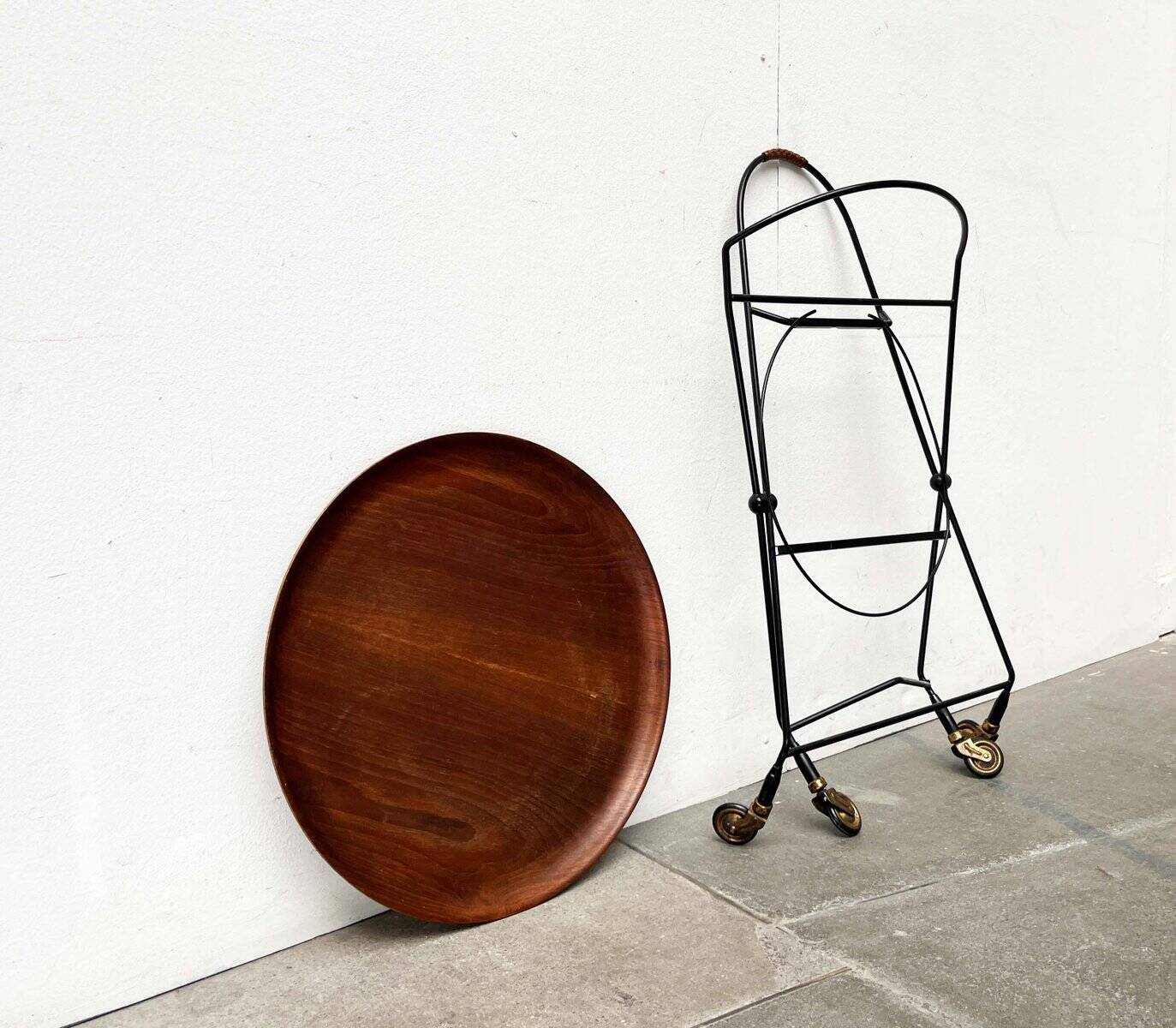 Modern folding teak trolley from the mid-century, Sweden, 1960s