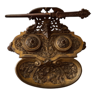 Double fine inkwell 19th bronze