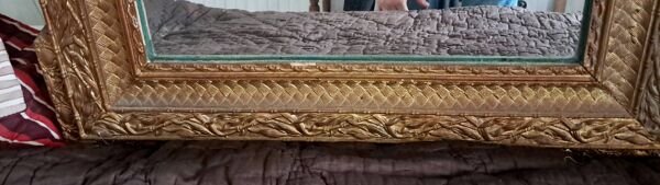 Miroir en Bois Doré, estampillé AB Bordeaux, style Louis XVI – Fin XIXe