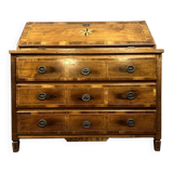 Louis XVI period chest of drawers in burr walnut with marquetry decoration