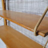 Wooden and metal wall shelf