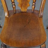 Ensemble de 4 chaises de salle à manger anglaises anciennes du milieu du 19e siècle