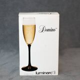 Flutes à champagne LUMINARC • Pied noir • Lot de 4