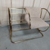 Bench armchair furniture chrome gold 70s