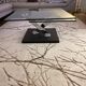 Table basse Roche Bobois – Double plateau verre & pied laqué noir