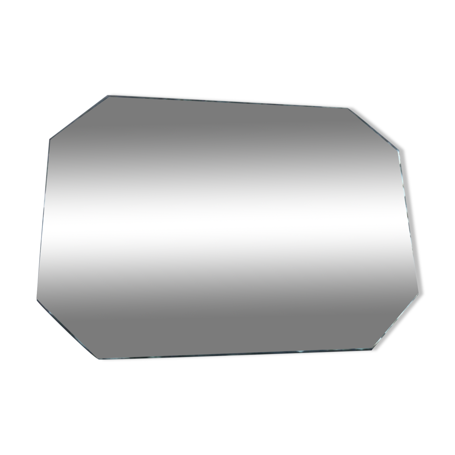 Octagonal mirror to lay, bevelled art deco 42x30