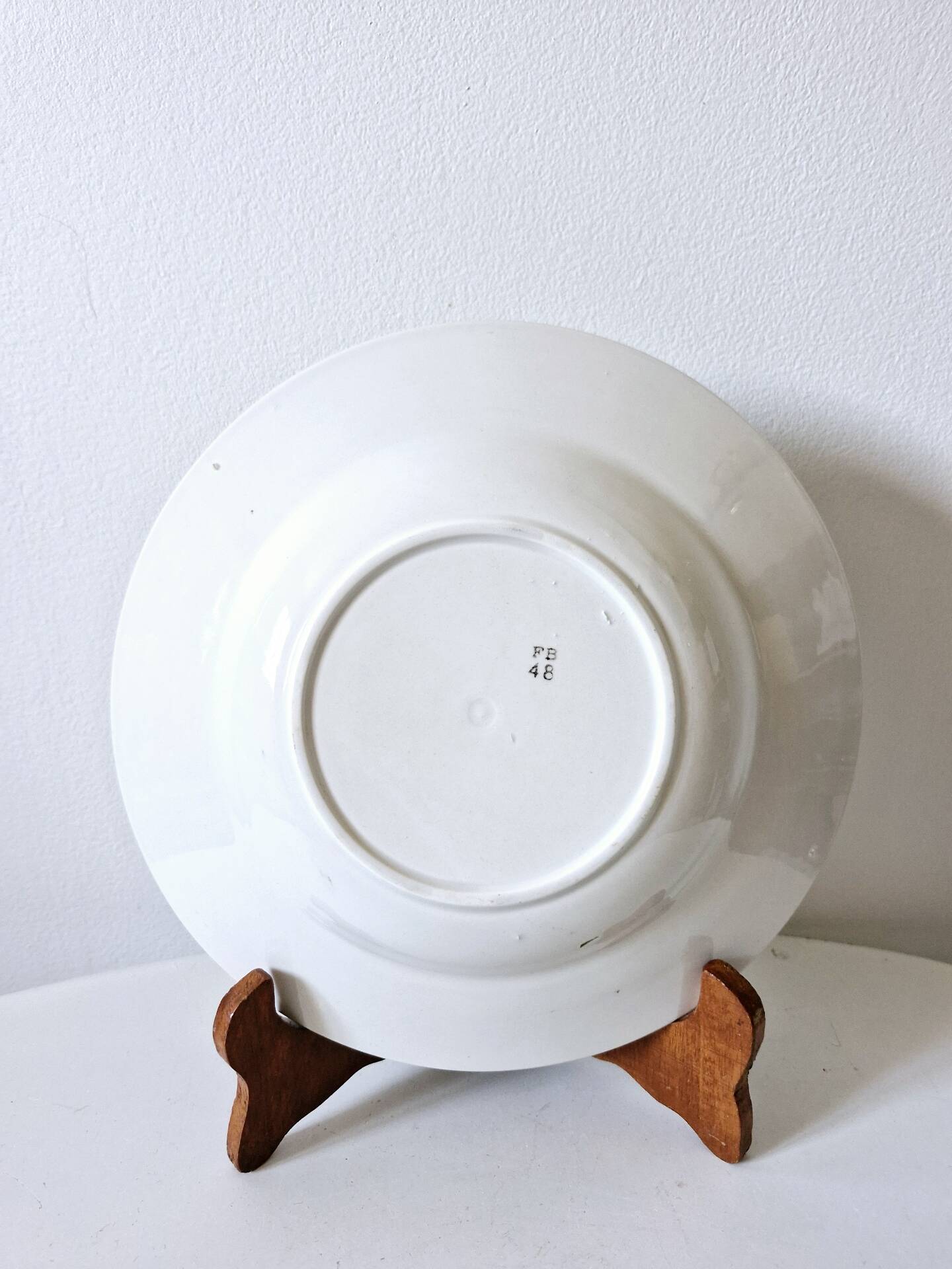 5 assiettes creuses Badonviller oiseaux liseré doré