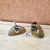 Smoked glass and chrome coat hooks