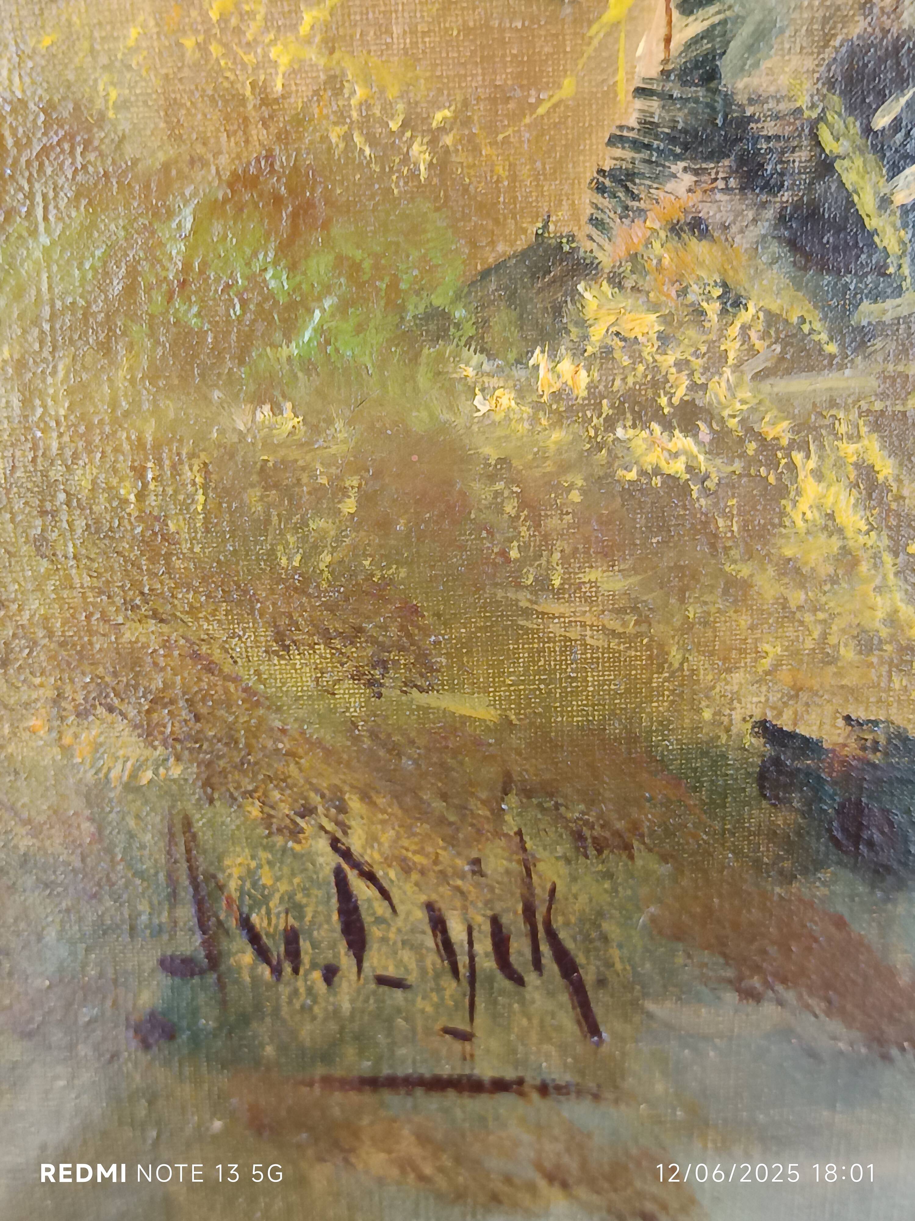 Oil on canvas Undergrowth signed Adolf Philippus Van Dijk (1859-1924)