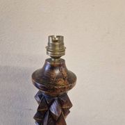 Oak floor lamp - In the style of Charles Dudouyt - Brutalist design