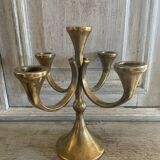 Brutalist solid brass candlestick