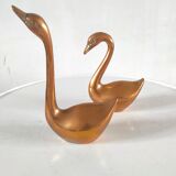 Pair of brass ducks design 70s