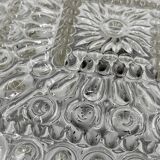 Square ceiling light in embossed molded glass