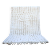Tapis berbère écru en laine à motifs relief – 150 × 240 cm