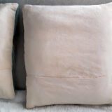 Set of three old hand-embroidered wool cushions