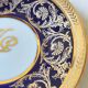 6 litron cups and saucers - oven blue and gold - Limoges porcelain