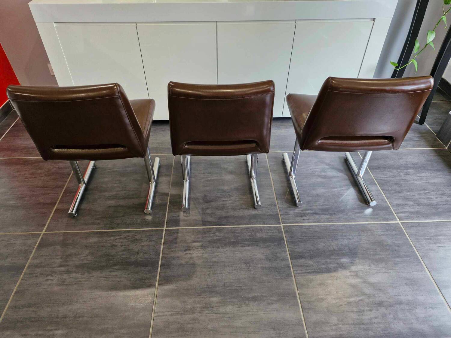 Set of 3 designer chairs by Georges Frydman, 1960s