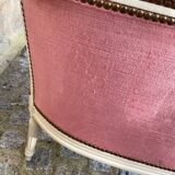 Armchair / Pink velvet Bergère
