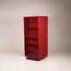 Double-face rotating display cabinet in red lacquer by Arflex, 1980s